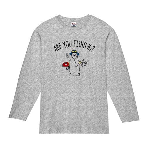 【長袖Tシャツ】【釣りざんまい】ルアーとシロクマさん 5.6oz Cotton:100%