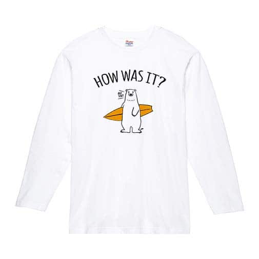 【長袖Tシャツ】波乗りシロクマさん(wakat) 5.6oz Cotton:100%
