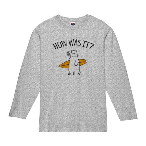 【長袖Tシャツ】波乗りシロクマさん(wakat) 5.6oz Cotton:100%