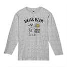 【長袖Tシャツ】シロクマさんとカンパイビール(wakat) 5.6oz Cotton:100%
