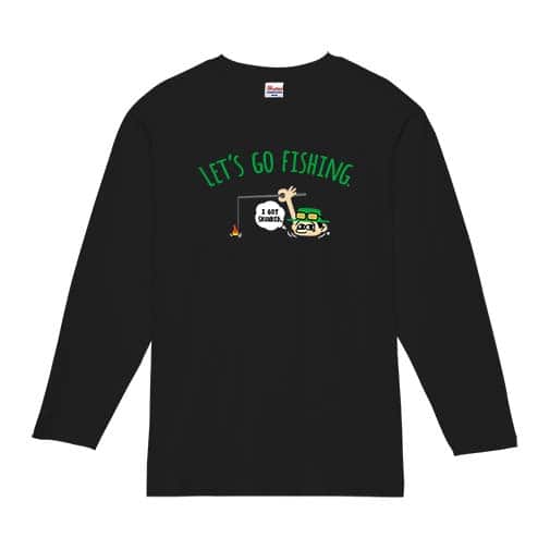 【長袖Tシャツ】【釣りざんまい】ユニークなアングラー 5.6oz Cotton:100%