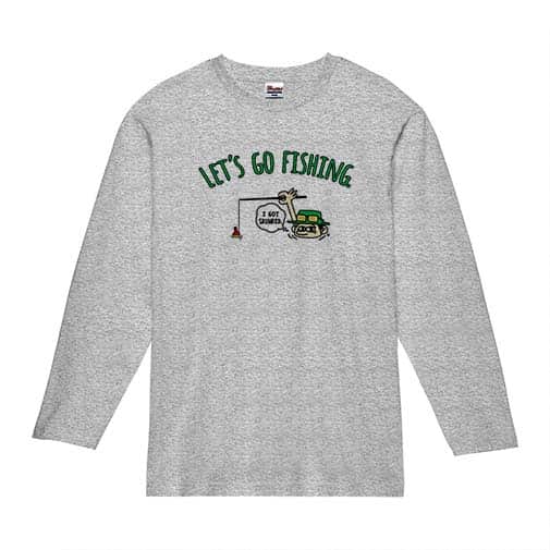 【長袖Tシャツ】【釣りざんまい】ユニークなアングラー 5.6oz Cotton:100%