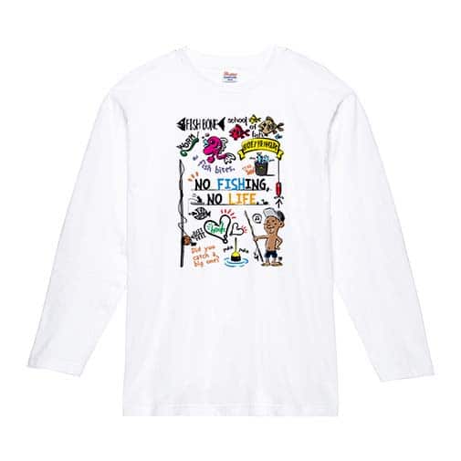 【長袖Tシャツ】【釣りざんまい】釣りが好きなんです_カラフル 5.6oz Cotton:100%