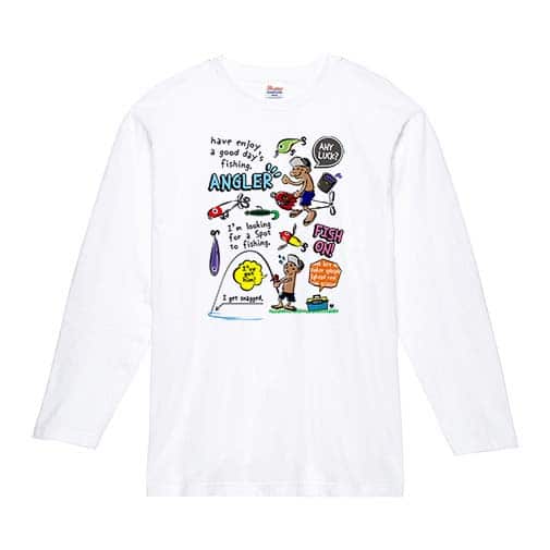 【長袖Tシャツ】【釣りざんまい】釣りに行きませんか?_カラフル 5.6oz Cotton:100%
