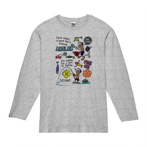 【長袖Tシャツ】【釣りざんまい】釣りに行きませんか?_カラフル 5.6oz Cotton:100%