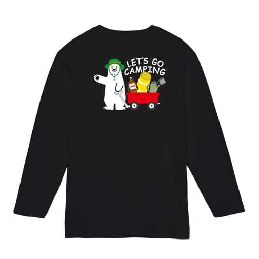 【長袖Tシャツ】キャンプに行くシロクマさん(wakat) 5.6oz Cotton:100%