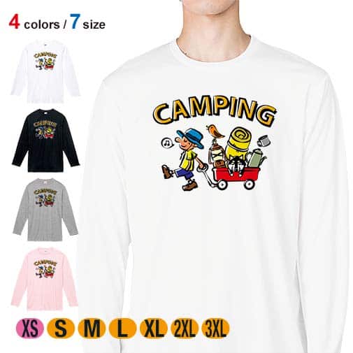 【長袖Tシャツ】【釣りざんまい】キャンピング 5.6oz Cotton:100%