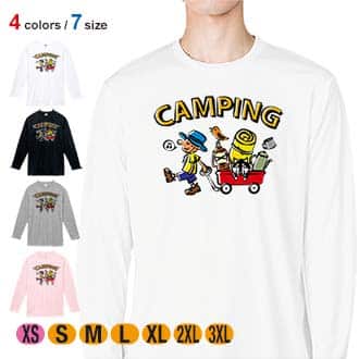 【長袖Tシャツ】【釣りざんまい】キャンピング 5.6oz Cotton:100%