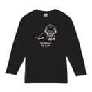 【長袖Tシャツ】黒柴（子犬）だってNo Music No Life 5.6oz Cotton:100%