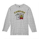 【長袖Tシャツ】シロクマさんキャンプに行く(wakat) 5.6oz Cotton:100%