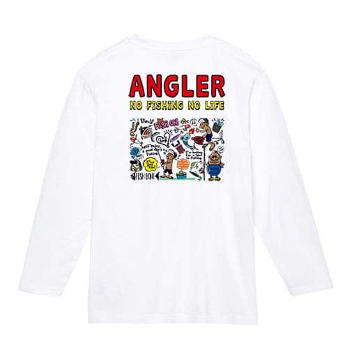 【長袖Tシャツ】【釣りざんまい】釣りをするんです_カラフル　横書き 5.6oz Cotton:100%