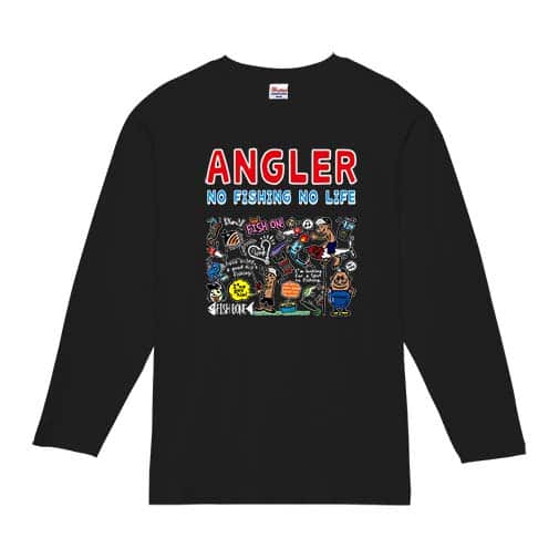 【長袖Tシャツ】【釣りざんまい】釣りをするんです_カラフル　横書き 5.6oz Cotton:100%