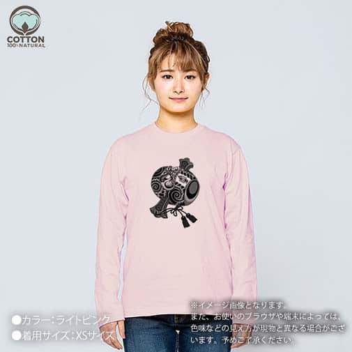 【彫姫】【長袖Tシャツ】達磨小槌 5.6oz Cotton:100%