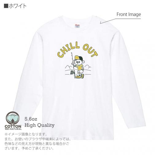 【長袖Tシャツ】【釣りざんまい】のんびり釣りしよう_レトロ 5.6oz Cotton:100%