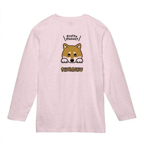 【長袖Tシャツ】柴犬のおねだり顔(wakat) 5.6oz Cotton:100%