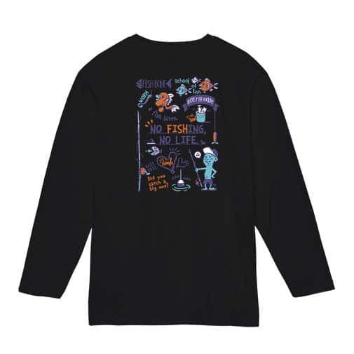 【長袖Tシャツ】【釣りざんまい】釣りが好きなんです_レトロ 5.6oz Cotton:100%