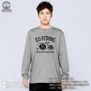 【長袖Tシャツ】【釣りざんまい】ユニークな釣りするアングラー_ブラック 5.6oz Cotton:100%