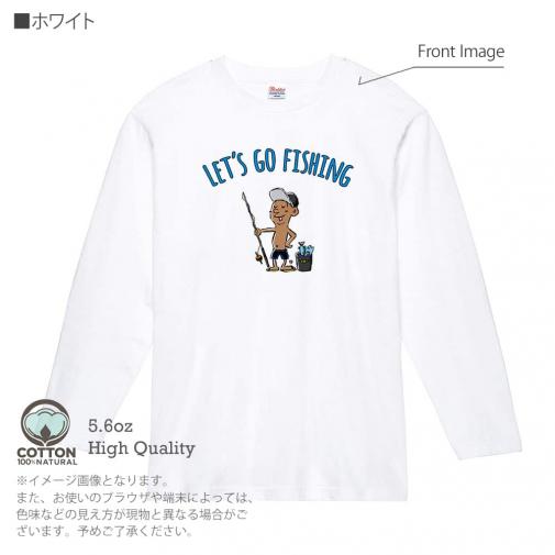 【長袖Tシャツ】【釣りざんまい】レッツゴーフィッシング アングラー_カラフル 5.6oz Cotton:100%