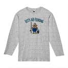 【長袖Tシャツ】【釣りざんまい】レッツゴーフィッシング ポッチャリアングラー_カラフル 5.6oz Cotton:100%
