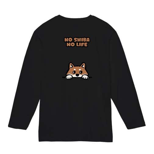 【長袖Tシャツ】何か気になる柴犬_赤柴(wakat) 5.6oz Cotton:100%