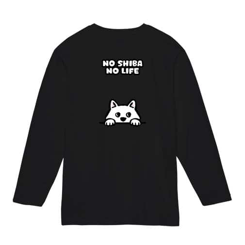 【長袖Tシャツ】何か気になる柴犬_白柴(wakat) 5.6oz Cotton:100%