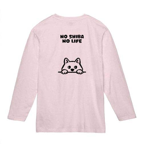 【長袖Tシャツ】何か気になる柴犬_白柴(wakat) 5.6oz Cotton:100%