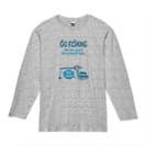 【長袖Tシャツ】【釣りざんまい】ユニークな釣り_ブルー  5.6oz Cotton:100%