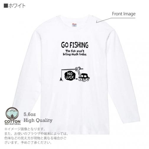 【長袖Tシャツ】【釣りざんまい】ユニークな釣り_ブラック  5.6oz Cotton:100%
