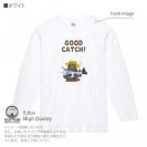 【長袖Tシャツ】【釣りざんまい】サケを釣るクマさん  5.6oz Cotton:100%