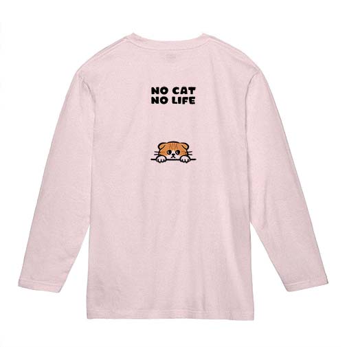 【長袖Tシャツ】何か気になるスコティッシュフォールド(wakat) 5.6oz Cotton:100%