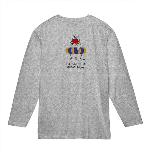 【長袖Tシャツ】シロクマさんの夏(wakat) 5.6oz Cotton:100%