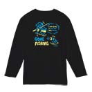 【長袖Tシャツ】【釣りざんまい】釣り人と魚の遭遇_NB  5.6oz Cotton:100%