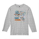 【長袖Tシャツ】【釣りざんまい】釣り人と魚の遭遇_NB  5.6oz Cotton:100%