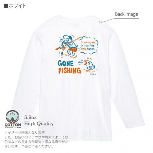 【長袖Tシャツ】【釣りざんまい】釣り人と魚の遭遇_NB  5.6oz Cotton:100%