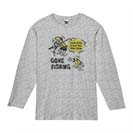 【長袖Tシャツ】【釣りざんまい】釣り人と魚の遭遇_DG  5.6oz Cotton:100%