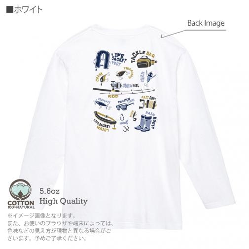 【長袖Tシャツ】【釣りざんまい】PACK LIGHT, GO FISH.  5.6oz Cotton:100%