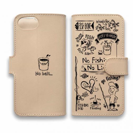 【手帳型】【釣りざんまい】本革 釣りが好きなんです