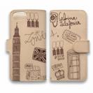 【手帳型】高級本革スマホケース ロンドンのイラスト