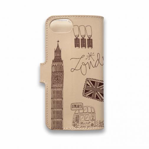 【手帳型】高級本革スマホケース ロンドンのイラスト