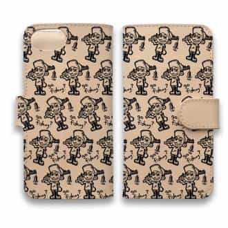 【手帳型】【釣りざんまい】本革 釣り好き少年がやってきた。