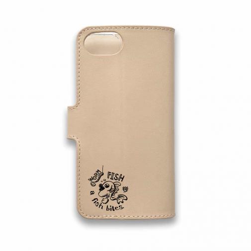 【手帳型】【釣りざんまい】本革 ヘンテコなサカナくん