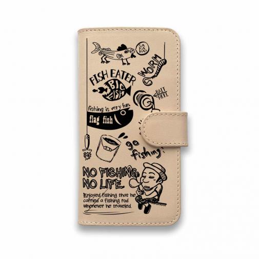 【手帳型】【釣りざんまい】本革 釣り好きですがなにか????