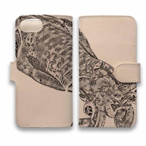 【手帳型】本革 エギングにアオリイカ