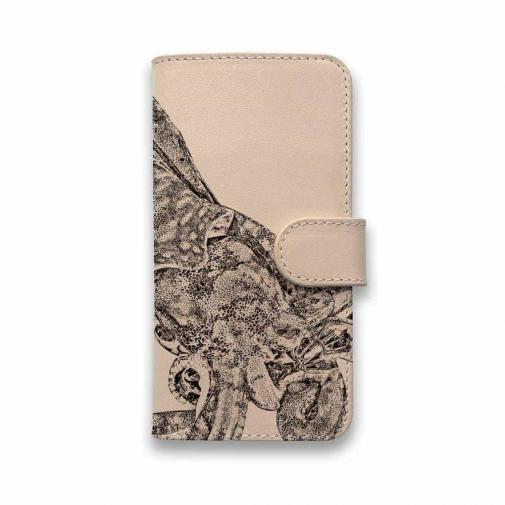 【手帳型】本革　エギングにアオリイカ