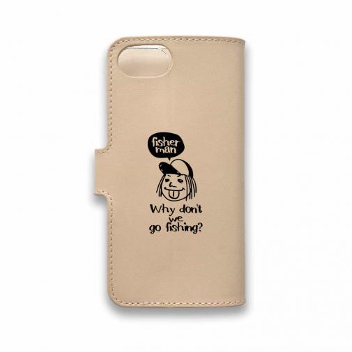 【手帳型】【釣りざんまい】本革 一日釣りを楽しむアングラー