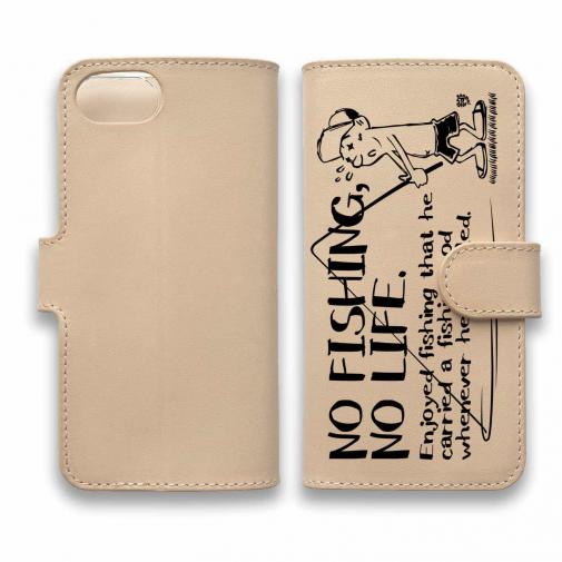 【手帳型】【釣りざんまい】本革 魚がひいてる、どうしよう!