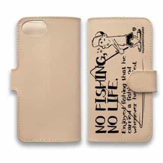 【手帳型】【釣りざんまい】本革 魚がひいてる、どうしよう!