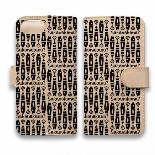 【手帳型】【釣りざんまい】本革 サカナカナ?ソーカナ?