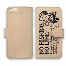 【手帳型】【釣りざんまい】本革 ついついウトウトしちゃった釣り人