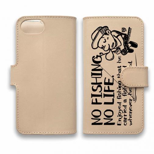 【手帳型】【釣りざんまい】本革 ついついウトウトしちゃった釣り人